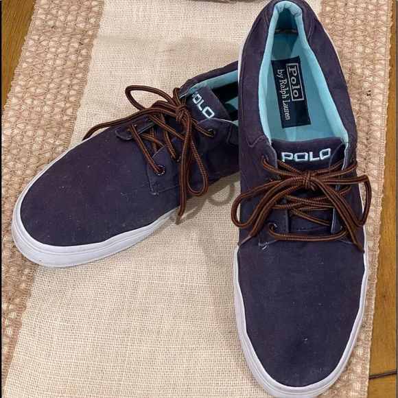Polo Ralph Lauren Other - POLO Mens Size 13D Lace Up Navy Canvas Shoes